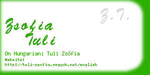 zsofia tuli business card